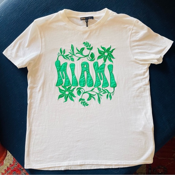 Maje Parisian Chic Miami Short Sleeve Tee - Picture 3 of 14